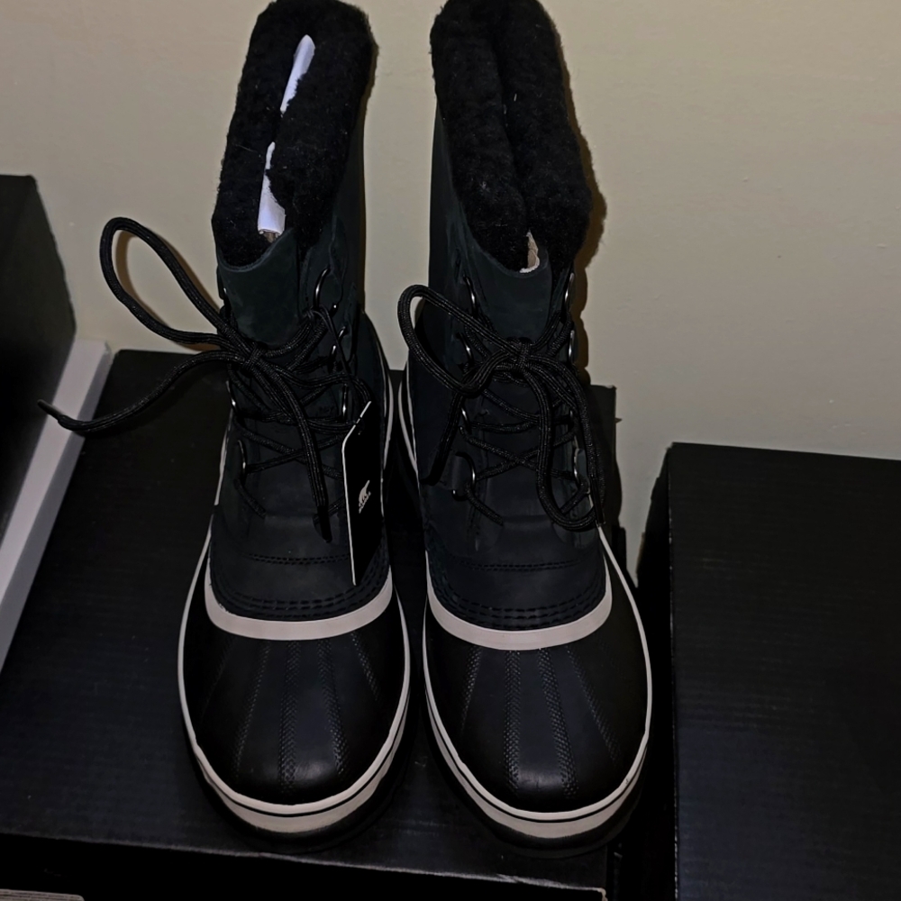 SOREL Caribou Black Snow Boots Insulated Waterproof  Mens hommes